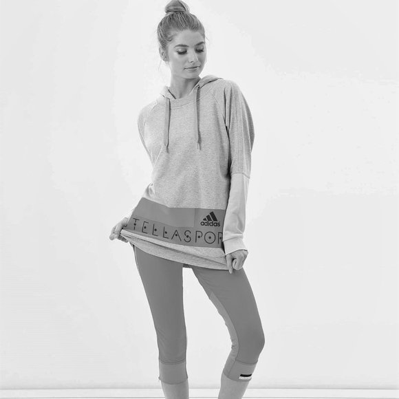 STELLA MCCARTNEY X ADIDAS Athleisure Sport Green Long Hoodie Jumper - Picture 8 of 16